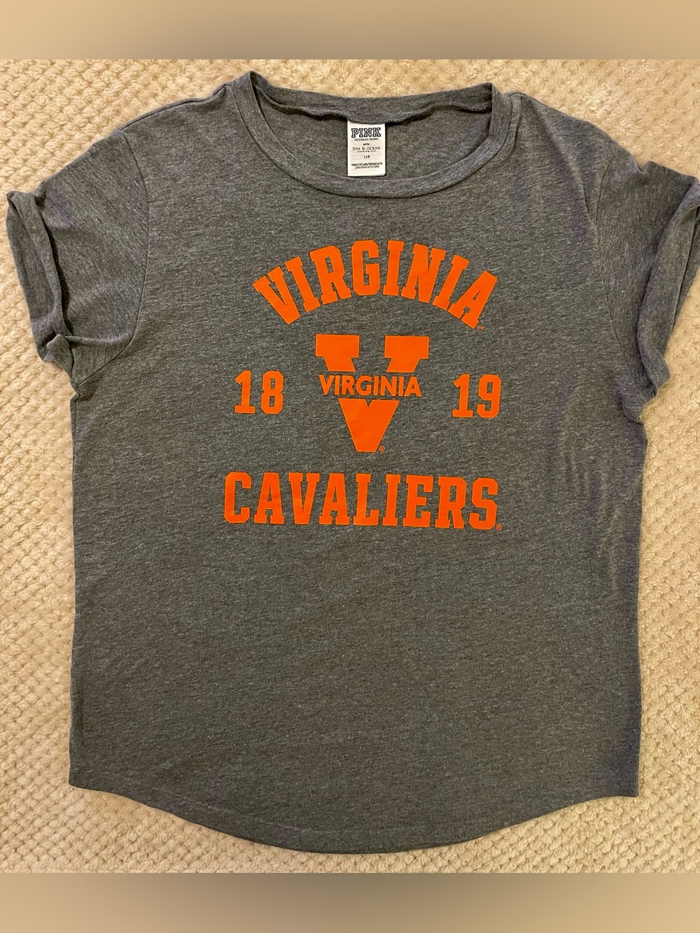 Women’s “PINK w/ 5th & Ocean” Virginia Cavaliers Graphic Tee